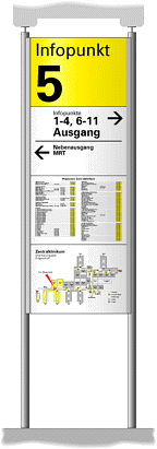 Infopunktschild, Decke-Boden verspannt